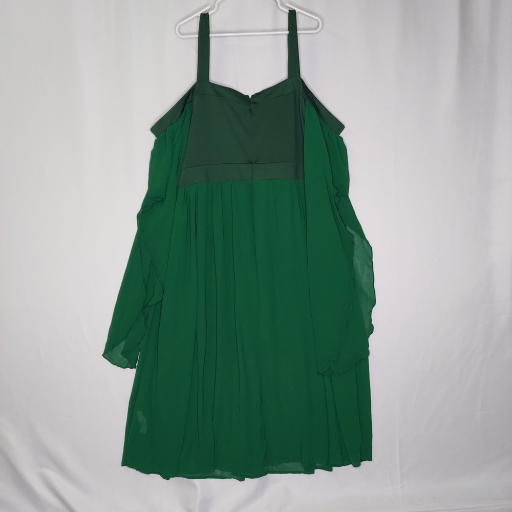 Fairycore Whimsigoth Dress 4XL Green Lace-Up Strappy Cold Shoulder‎ Renaissance - Picture 2 of 13